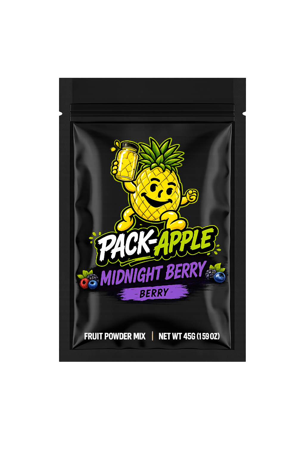 Pack-Apple Midnight Berry fruit powder mix pack