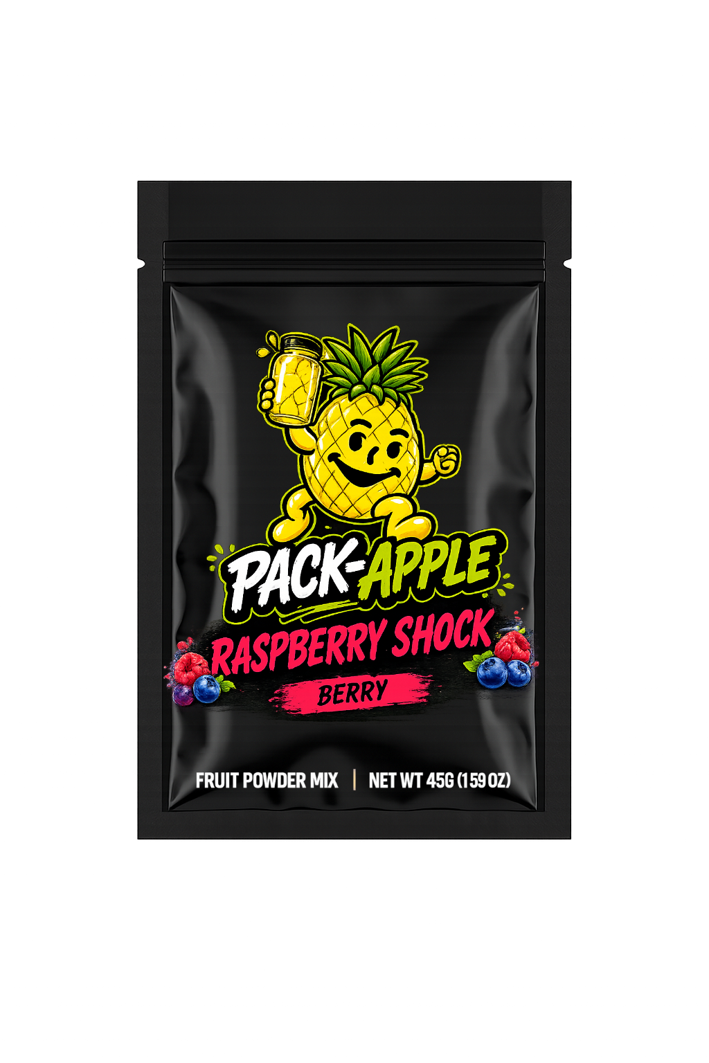 Pack-Apple Raspberry Shock fruit powder mix pack