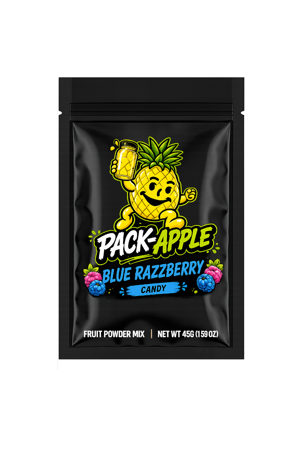 Pack-Apple Blue Razzberry fruit powder mix pack