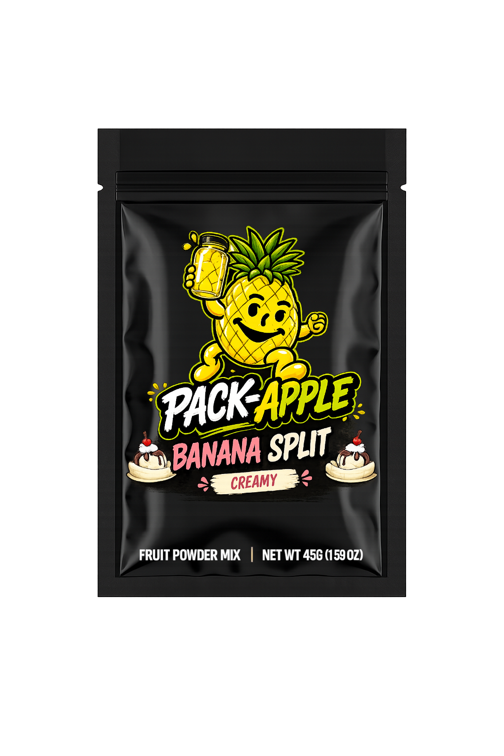 Pack-Apple Banana Split fruit powder mix pack