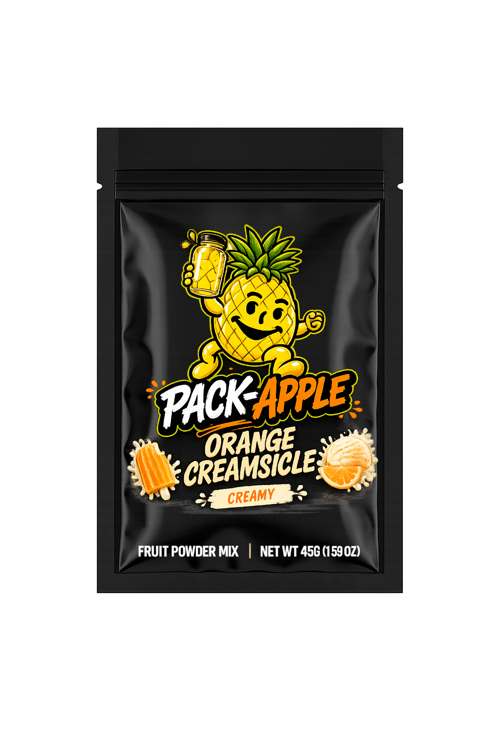 Pack-Apple Orange Creamsicle fruit powder mix pack