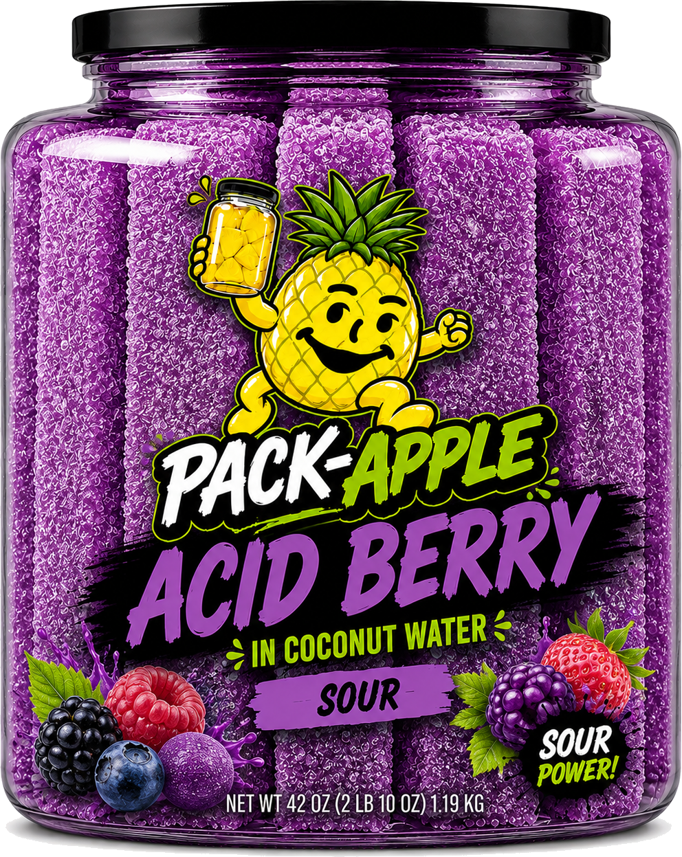 Pack-Apple Acid Berry flavor jar