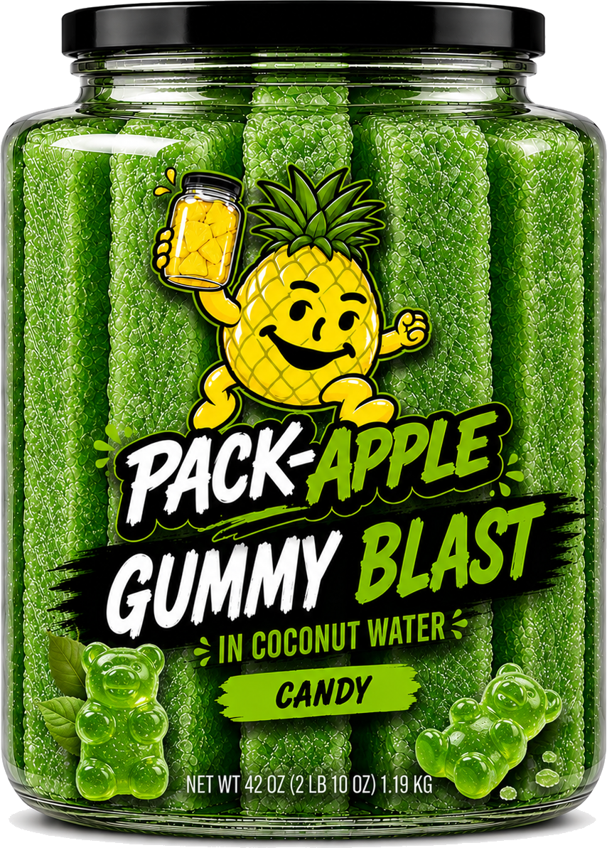 Pack-Apple Gummy Blast flavor jar