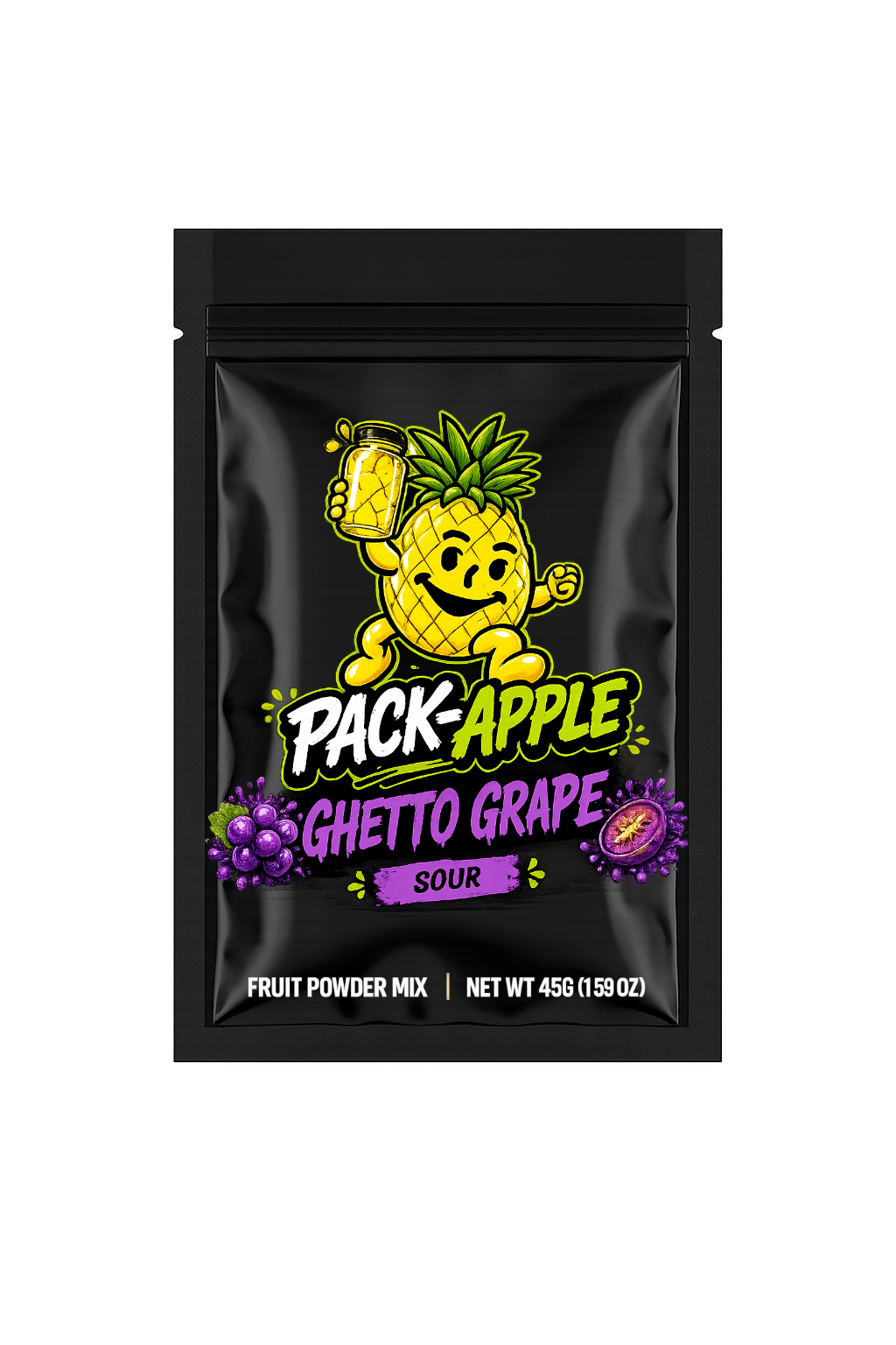 Pack-Apple Ghetto Grape fruit powder mix pack